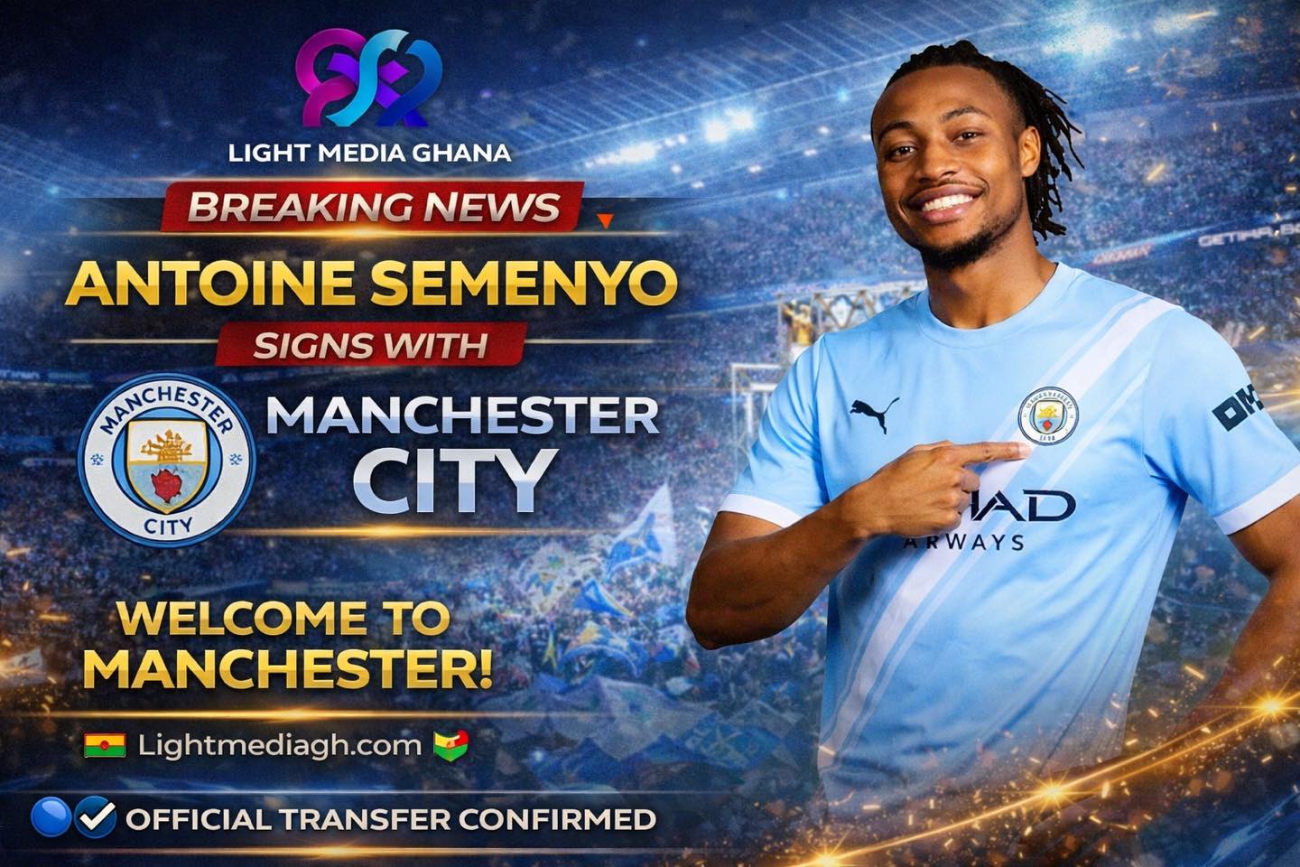 Antoine Semenyo Completes Transfer to Manchester City