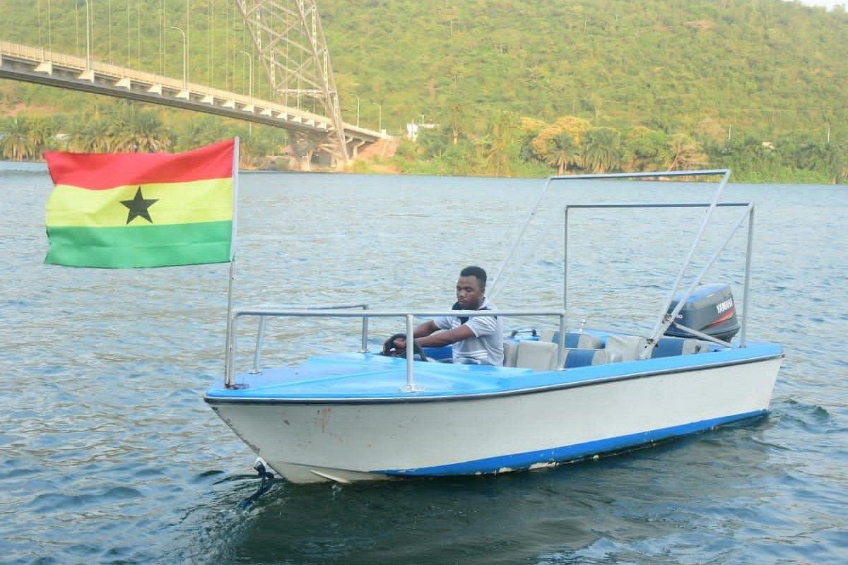 Ghana national flag flying above Lake Volta as IJM Ghana welcomes the 2026 Tier 1 trafficking ranking